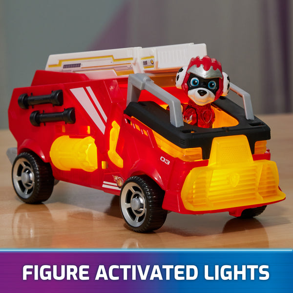 Paw Patrol: The Mighty Movie, Firetruck Toy with Marshall Mighty Pups Action Figure, Lights and Sounds - Ages 3+