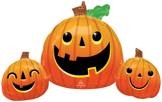 Smiley Pumpkin Trio Balloon 35"