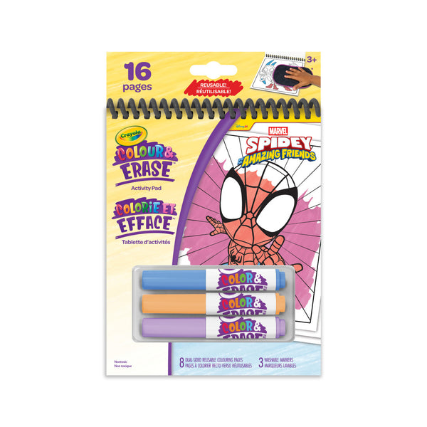 Crayola - Colour & Erase Reusable Activity Pad, Spidey & Friends