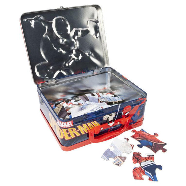 Spider Man Tin Box - with 100 piece puzzle - Ages 6+