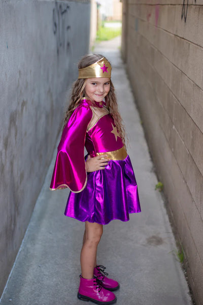 GP: Superhero Star Dress, Cape & Headpiece - Size 5-6