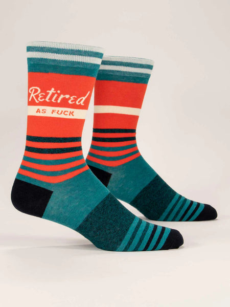 Blue Q: Men's Crew Socks Retired as F*** - Size 7-12