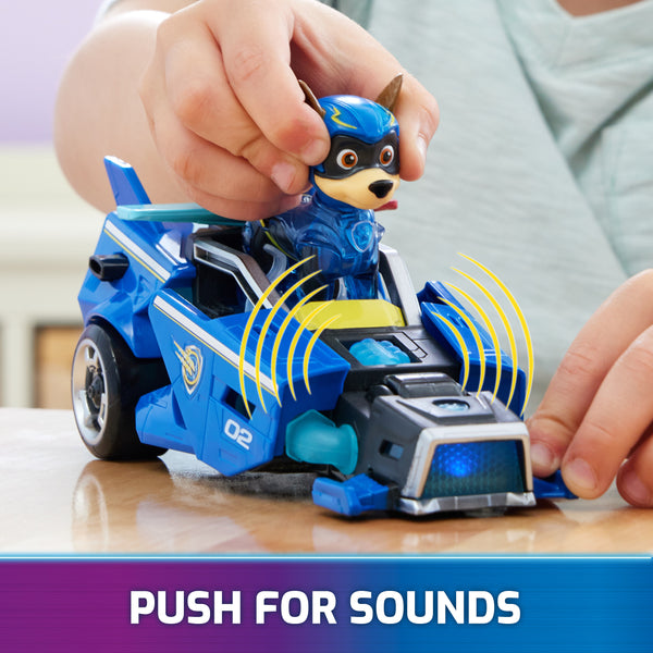 Paw Patrol: The Mighty Movie, Toy Car with Chase Mighty Pups Action Figure, Lights and Sounds - Ages 3+