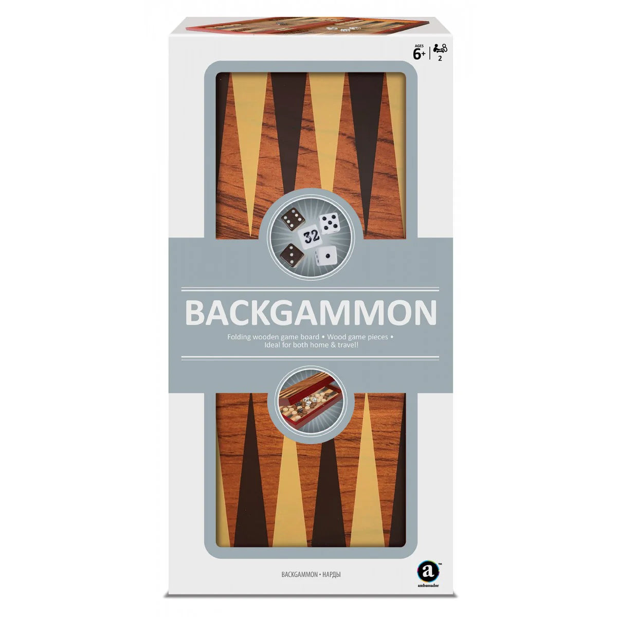 Folding Wood Backgammon Set - Ages 6+