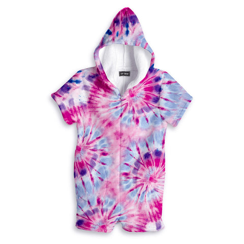 Short Rompers: Razzy Tie Dye - Size 7/8