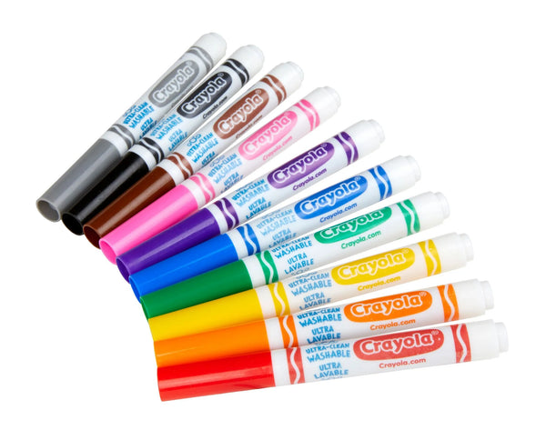 Markers: Ultra-Clean Washable, Broad Line Classic Colours, 10 Count - Ages 3+