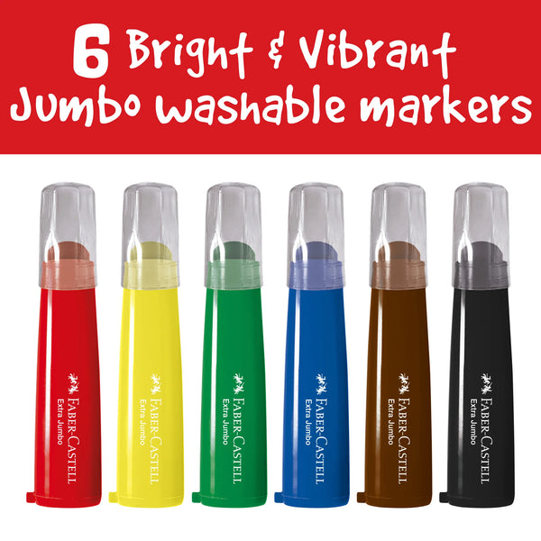 FC: Little Creatives 6 Extra Jumbo Ultra Washable Markers - Ages 3+