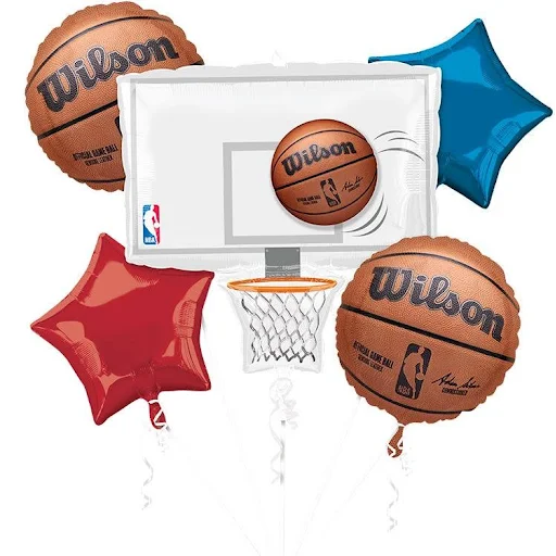 5 Balloon Bouquet: NBA Wilson Basketball