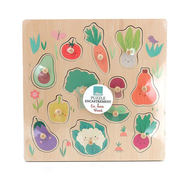 Vilac: Vegetable Peg Puzzle by Sarah Betz - Age 18mths+