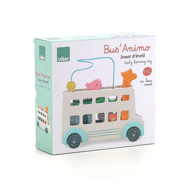 Vilac: Animals Wooden Bus  - Age 18mths+