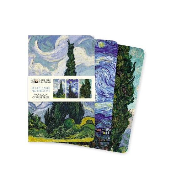Van Gogh Cypress Trees - Stitched Notebook Set