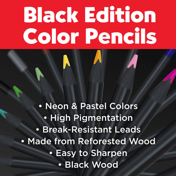 FC: Black Edition 12 Coloured Pencils - Neon & Pastel - Ages 13+