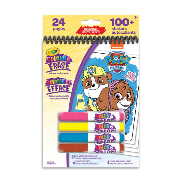 Crayola - Colour & Erase Reusable Sticker Activity Pad, PAW Patrol