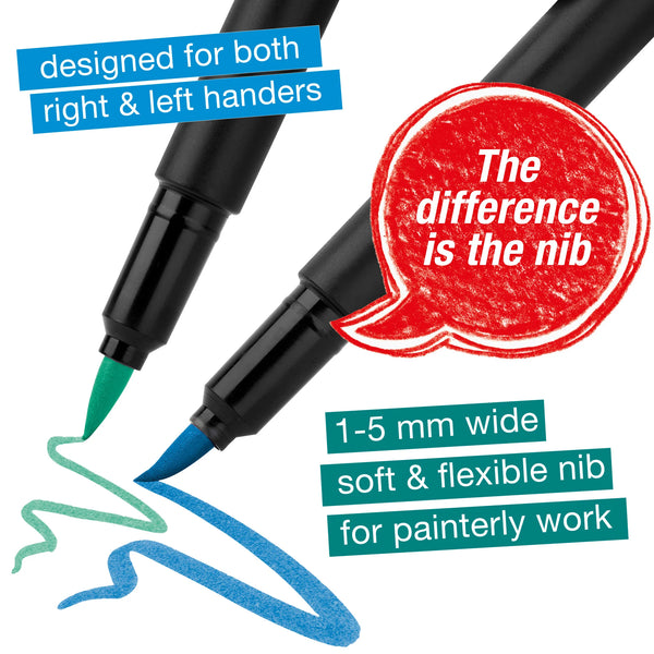 FC: Black Edition 20 Felt Tip Soft Brush Markers - Ages 13+