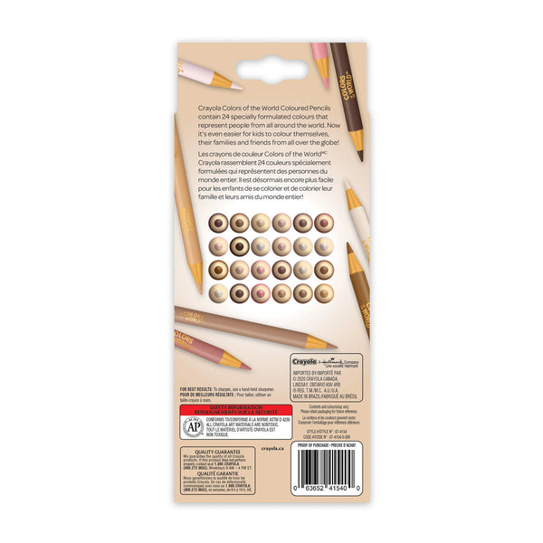 Coloured Pencils: Colours of the World Skin Tone, 24 Count - Ages 5+