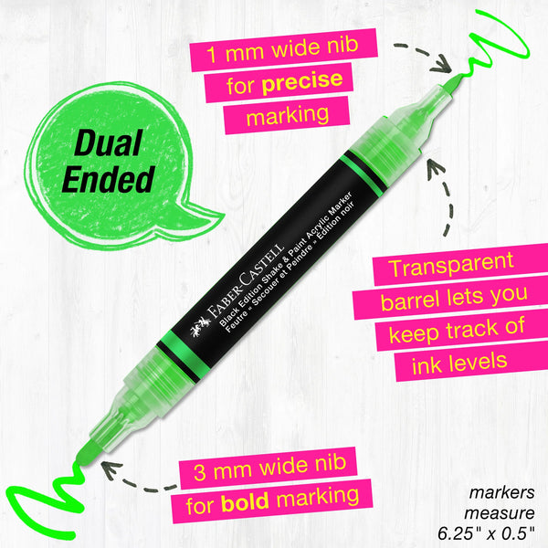 FC: Black Edition 4 Shake & Paint Acrylic Markers - Neon - Ages 13+