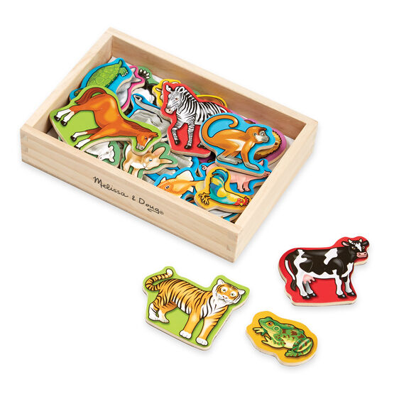 20 Wooden Animal Magnets - Ages 2+