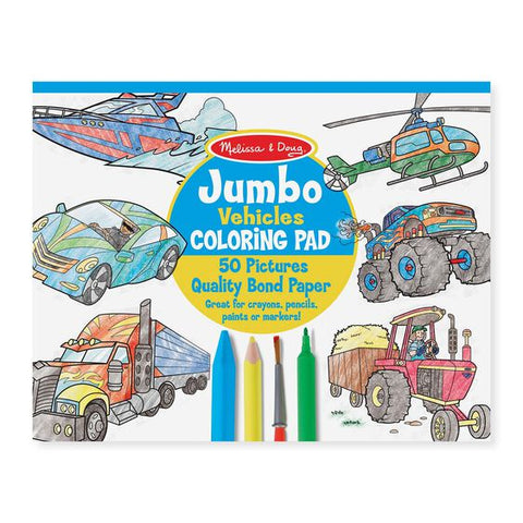 Jumbo Colouring Pad: Vehicles - Ages 3+