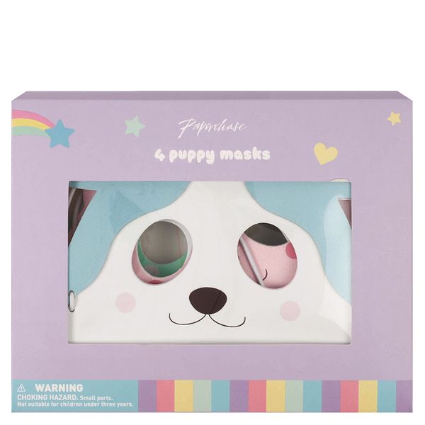 Pastel Pups Foam Masks - 4pcs