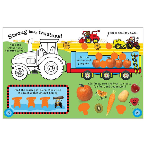 AB: Ultimate Sticker File Tractors and Trucks Activity Book - Ages 3+