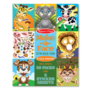 Make-a-face Crazy Animals Sticker Pad 4+