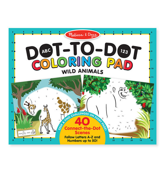 Dot to Dot Colouring Pad - Wild Animals  Ages 3+