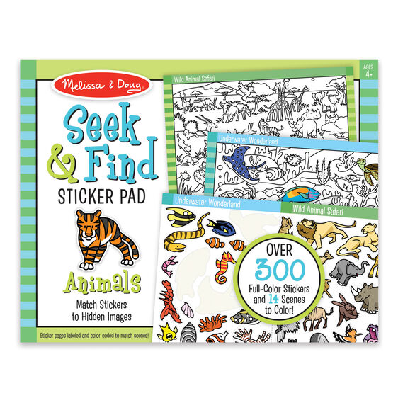 Seek and Find Sticker Pad: Animals - Ages 4+
