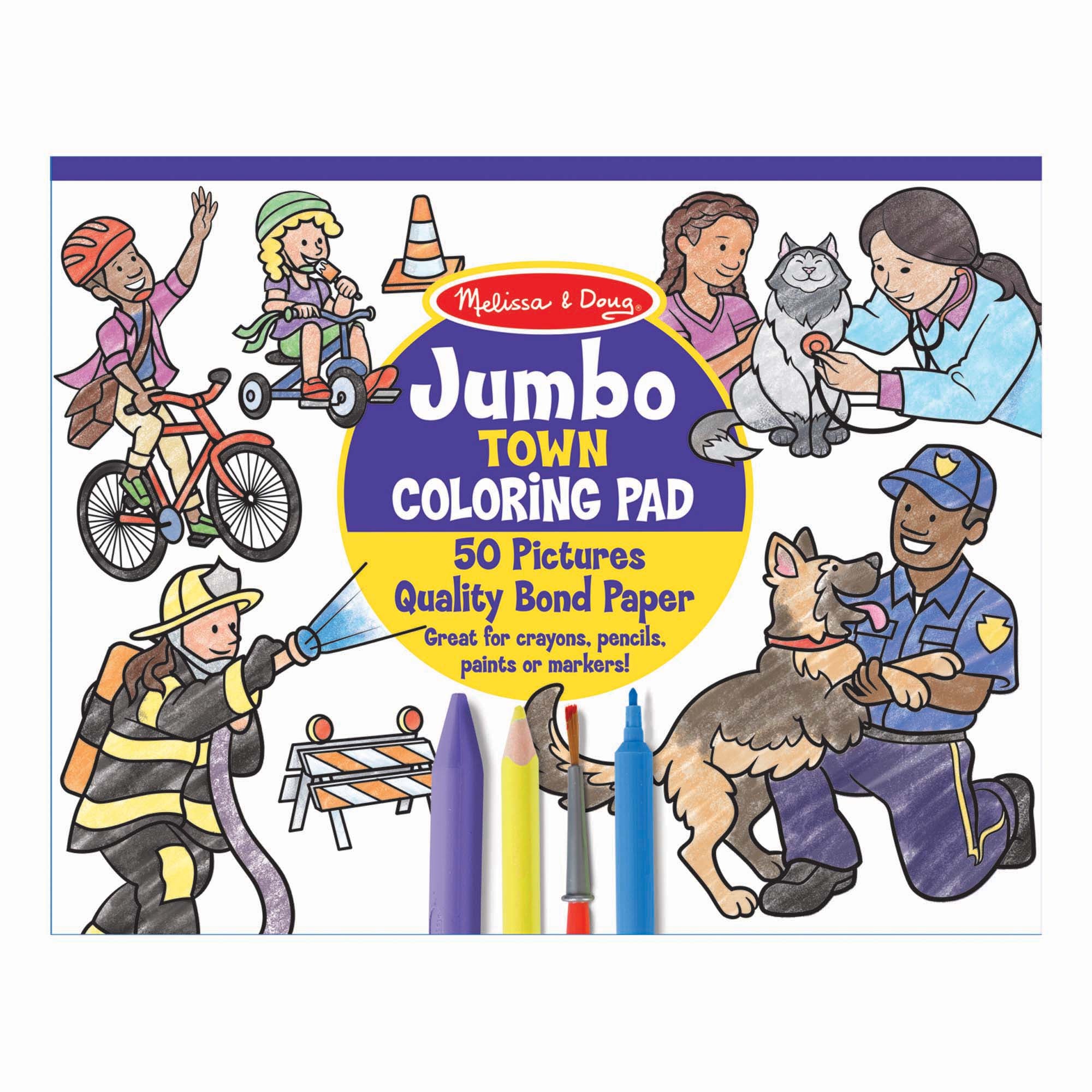 Jumbo Colouring Pad - Town 3+