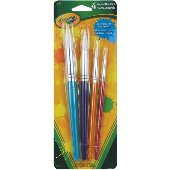 Paint Brushes: Round Brushes, 4 Count - Ages 3+