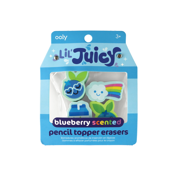 Lil' Juicy: 4 Scented Pencil Topper Erasers - Ages 3+