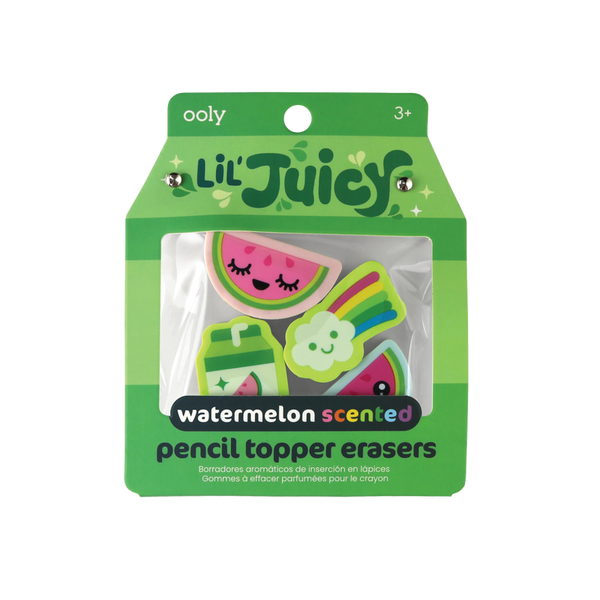 Lil' Juicy: 4 Scented Pencil Topper Erasers - Ages 3+