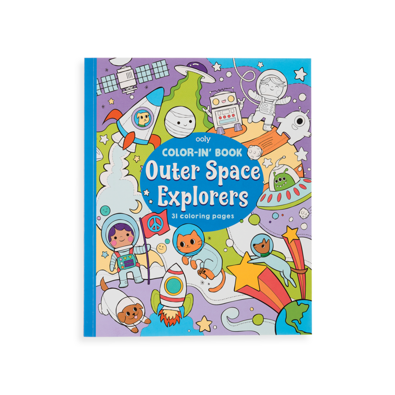 Outer Space Explores Colour -in-Book Ooly
