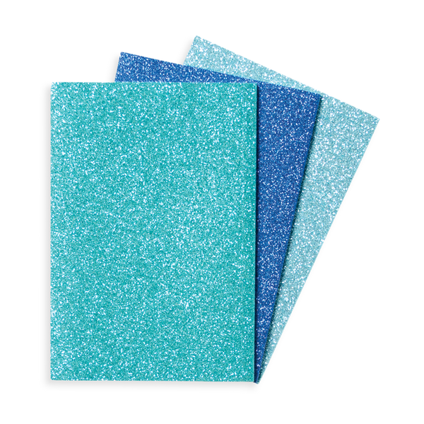 Oh My Glitter! 3 Notebooks with Lined Paper: Blues - Ages 6+