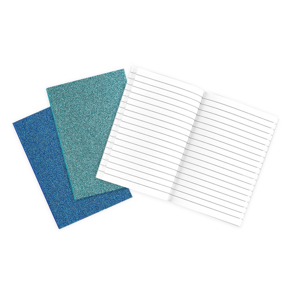 Oh My Glitter! 3 Notebooks with Lined Paper: Blues - Ages 6+