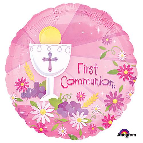 First Communion Pink Balloon 18"