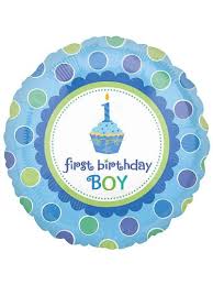 17" First Birthday Boy Foil Balloon