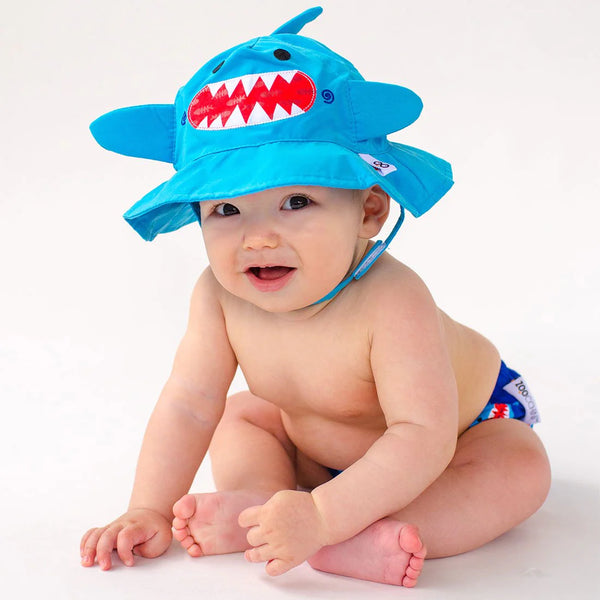 UPF50+ Swim Diaper & Sun Hat Set: Shark - Size Lg/Ages 12-24mths