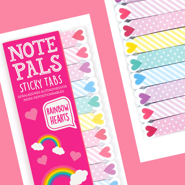 Note Pals Sticky Tabs: Rainbow Hearts - Ages 6+