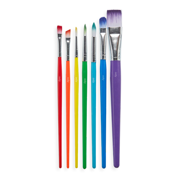 Lil' Paint Brush Set: 7 Nylon Ombre Tip Brushes - Ages 3+