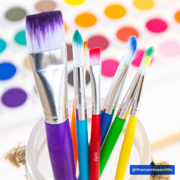 Lil' Paint Brush Set: 7 Nylon Ombre Tip Brushes - Ages 3+