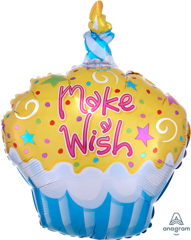 Make a Wish Cupcake Balloon 19"
