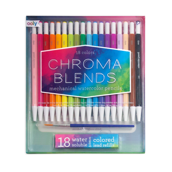 Chroma Blends: 18 Mechanical Watercolor Pencils - Ages 6+