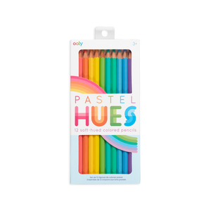 Pastel Hues: 12 Soft-hued Coloured Pencils - Ages 3+