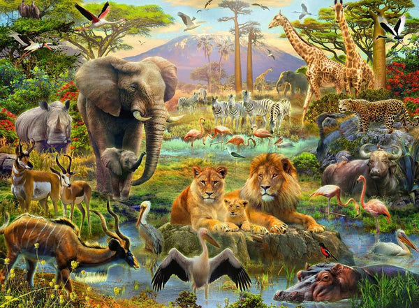 200 Piece Puzzle: Animals of the Savannah - Ages 8+