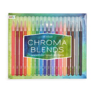 Chroma Blends: 18 Watercolor Brush Markers - Ages 6+