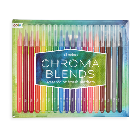Ooly: Chroma Blends: 18 Watercolor Brush Markers - Ages 6+