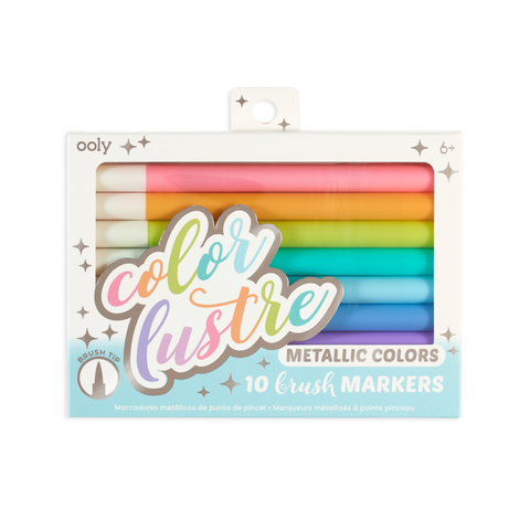 Color Lustre: 10 Metallic Brush Markers - Ages 6+