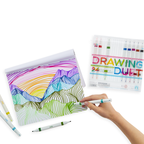 Drawing Duet: 12 Dual Tip Markers / 24 Colors - Ages 6+
