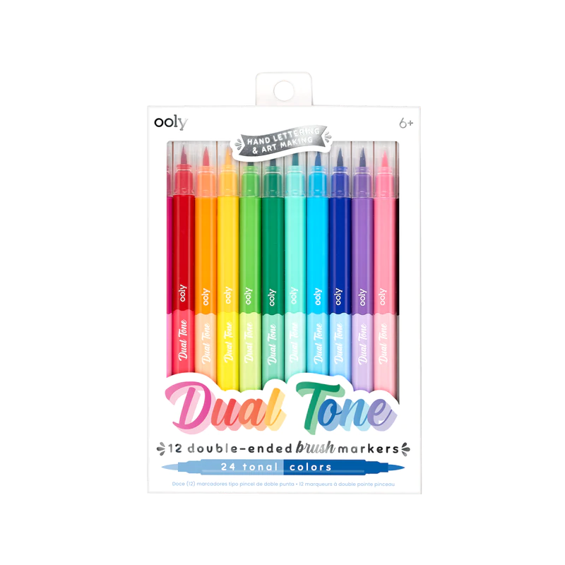 Ooly: Dual Tone: 12 Double-ended Brush Markers - Ages 6+