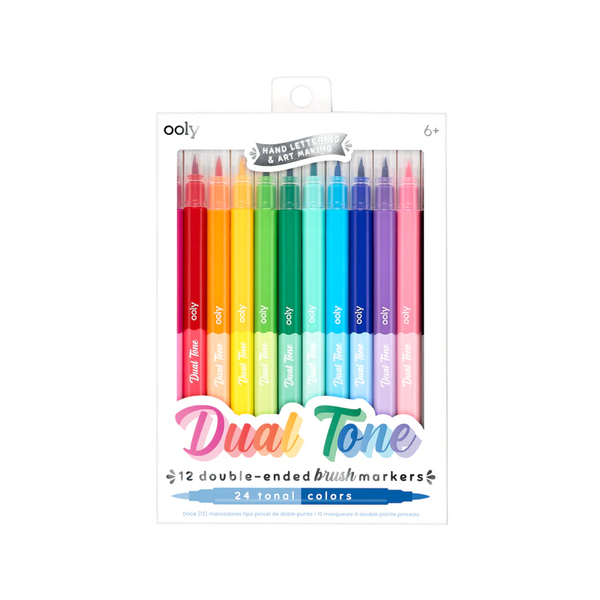 Ooly: Dual Tone: 12 Double-ended Brush Markers - Ages 6+